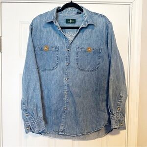 Hunt Club vintage cotton denim button up pull over.